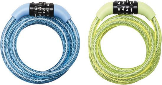 Masterlock Self coiling cable 1.20m x Ø 8mm with fixed combination 3 digitsvinyl