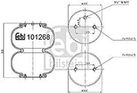FEBI BILSTEIN Soufflet à air, suspension pneumatique pour LAND ROVER: Land Rover, Defender, Discovery & OPEL: Kadett, Insignia, Corsa (Ref: 101268)