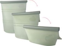 Owego - Yummy Storage - Bewaarzak voor voeding & moedermelk ijsblokjes - Verstelbare sluiting - 1 zak, 3 maten - Aspen