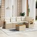 Prolenta Maison Exclusive - Tuinset voor in de tuin, 6-delig, met kussens, beige, gemaakt van polyrotan