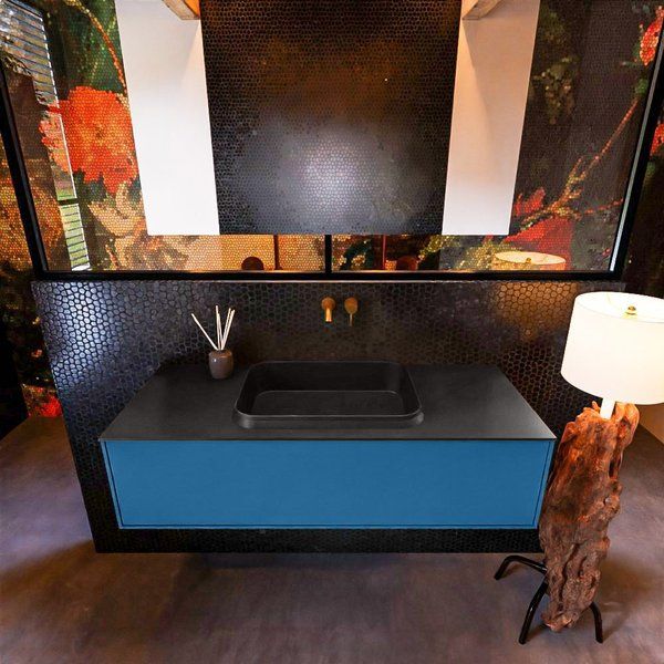 Mondiaz ERIN 120cm badmeubelset onderkast Jeans 1 lade + Wastafel RIDGE Urban