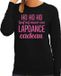 Bellatio Decorations Foute kersttrui/sweater voor dames - HoHoHo lapdance cadeau - zwart - glitter roze M