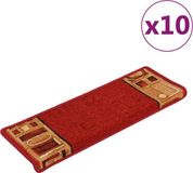 vidaXL Trapmatten zelfklevend 10 st 65x21x4 cm rood