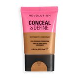 Revolution Conceal & Define Soft Matte Tube Foundation, F12.7NC | Volledige Coverage, Matte Afwerking, Veganistisch & Diervriendelijk, Koele Huidtinten, 23ml