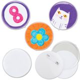 Baker Ross E1754 knutselset voor speldjes (10 stuks) voor kinderen om te versieren en als cadeautje voor kinderen, Wit, 5.5cm