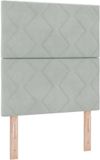 vidaXL Hoofdbord Lichtgrijs Fluweel 80 cm LED