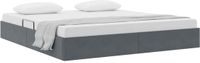 vidaXL Opbergbed met opslag Donkergrijs 180 x 200 cm fluweel