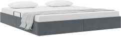 vidaXL Opbergbed met opslag Donkergrijs 180 x 200 cm fluweel