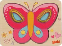 Schichtenpuzzle GOKI Puzzel - Vlinders - 5 Delen - 5 Lagen - Hout