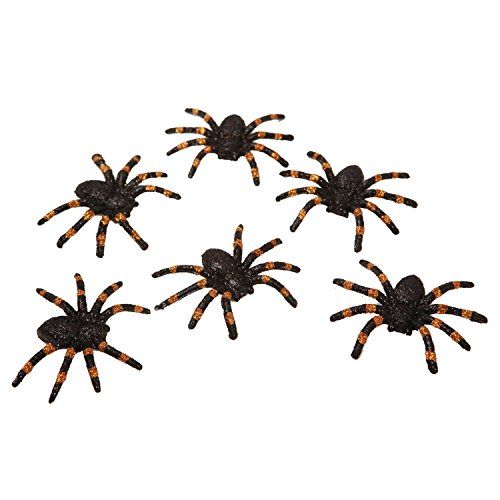 Viving costumes Viving Kostuums 202711 Glanzende Spinnen - 6 Stuks - 6 x 7 cm - Multi Kleur