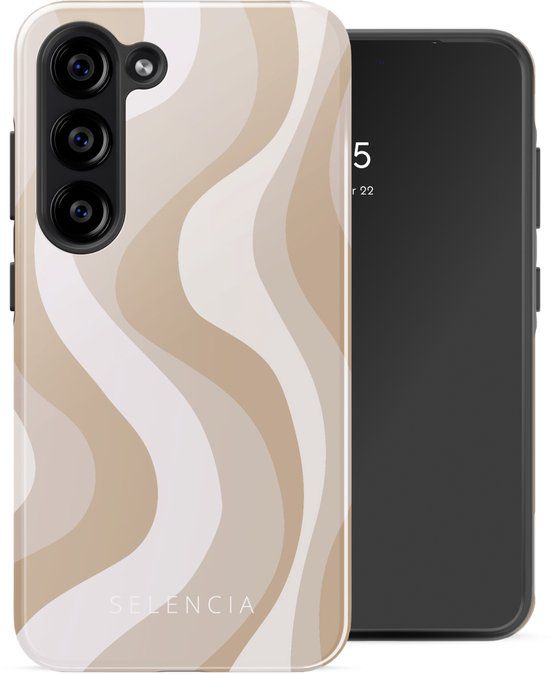 Selencia Hoesje - Geschikt voor Samsung Galaxy S23 - Backcover - Desert Waves Beige