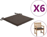 vidaXL Tuinstoelkussens 4 stuks 50x50x3 cm Oxford stof Taupe