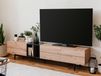Meuble TV NOLLY 3 portes 2 niches noir/chêne artisanal