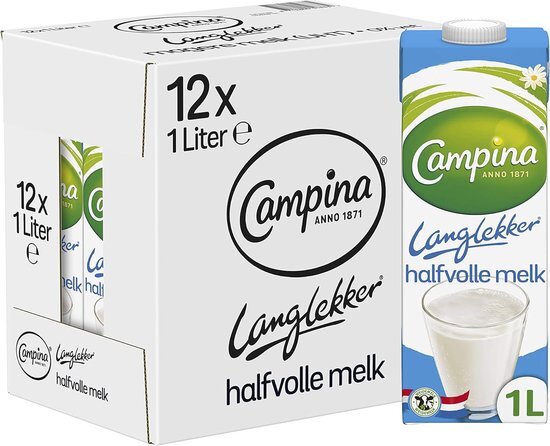 Campina Langlekker Halfvolle Melk 12 x 1 L
