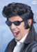 Finidi Elvis pruik Rock 'n roll Zwart Krullen Halflang Mannen Kunststof