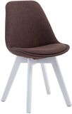 CLP Borneo V2 Chaise de salle à manger - Tissu marron blanc