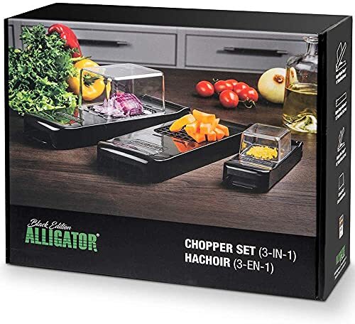 Alligator 3002B Chopper Set - Black Edition | groente- en fruitsnijder/groentesnijder