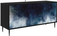 vidaXL Tv-meubel RAALTE 102 x 33 x 51 cm Zwart eiken Bewerkt hout