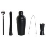 Set de cocktails - 5 pièces - noir - acier inoxydable - 500 ml