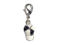 INNSPIRO Nice Charms metalen hanger dop wit en zwart met karabijnhaak 8 x 15 mm 25 stuks