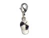 INNSPIRO Nice Charms metalen hanger dop wit en zwart met karabijnhaak 8 x 15 mm 25 stuks