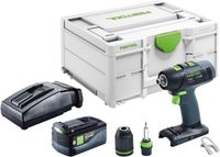 Festool T 18+3-Basic accuboormachine 18 V 50 Nm borstelloos + 1x accu 5,0 Ah + oplader + Systainer