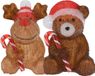 Christmas Decoration Kerstverlichting figuren - set 2x st - rendier - beer - 24 cm - LED