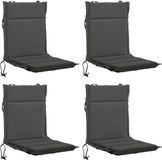 vidaXL - 4-delige - hoogrugkussen - GEMERT - 4 - pcs - 100% - Polyester - Antraciet