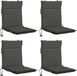vidaXL - 4-delige - hoogrugkussen - GEMERT - 4 - pcs - 100% - Polyester - Antraciet