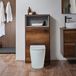 Hudson Reed WC-Ombouw 60cm met Open Plank Donker Eiken - Brunswick Toilet sur pied - Réservoir encastré avec bouton de chasse noir | Hoxton