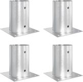 vidaXL Ronde Grondanker 4 st zilver 15 x 15 x 15 cm Metaal