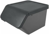 Sunware Sigma Home Sorteer Bak met Deksel - Afvalbak - Antraciet - Stapelbaar - 45L