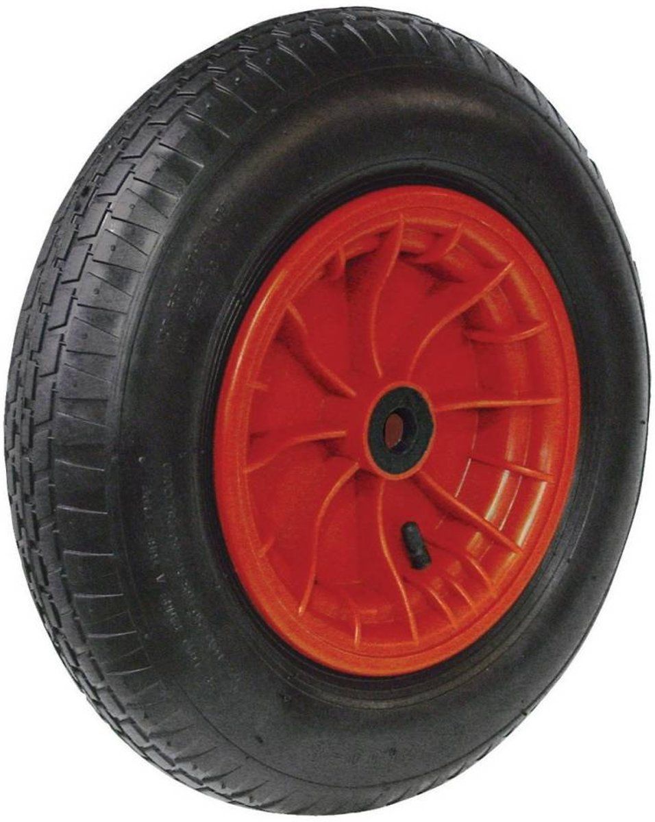 Benson Trade Kruiwagenwiel Met Band Groot, Velg Rood met Naaldlager 4.80/4.00-8 (400x100mm)