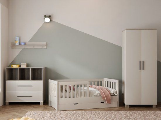 Cabino Born Lucky ® Peuterkamer Met Lade Joan Clay 3 Delig met Commode Geneve en Kledingkast Geneve