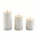 Relaxdays LED-kaarsen, set van 3, flakkerende vlam, echte was, vlamloos, gedraaid, 18,5x7,5x7,5 cm, wit