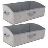 AiQInu Opbergdozen, 28 liter, opvouwbaar, van stof, 50 x 28,5 x 20 cm, set van 2 stuks, met handvat, grote opbergdoos voor kleding, kast, speelgoed, boeken en garderobe