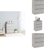 vidaXL Dressoir 60x35x76 cm bewerkt hout betongrijs