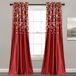 Lush Decor Huilende bloemen verduisterende raamgordijnen paneelset voor woonkamer, eetkamer, slaapkamer (paar), 132 cm B x 213 cm L, rood