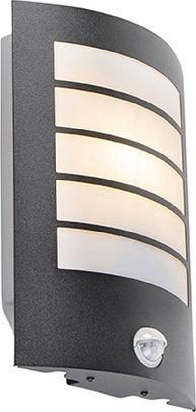 QAZQA Miro - Modern Outdoor Wall Lamp with Motion Sensor - Black