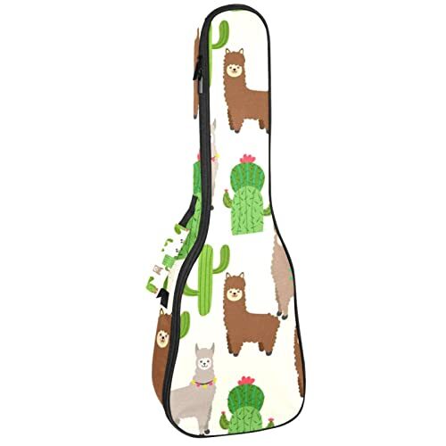 Mersov Tenor Ukulele Gigbag Waterdichte Ukelele Case Gewatteerde Rugzak, Geweldig voor Sopraan Concert (21/23/24") Alpaca Plant