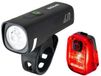 Sigma Aura 40 / Hiro 10 Set Fietsverlichtingsset LED-lamp werkt op batterij werkt op een accu Zwart