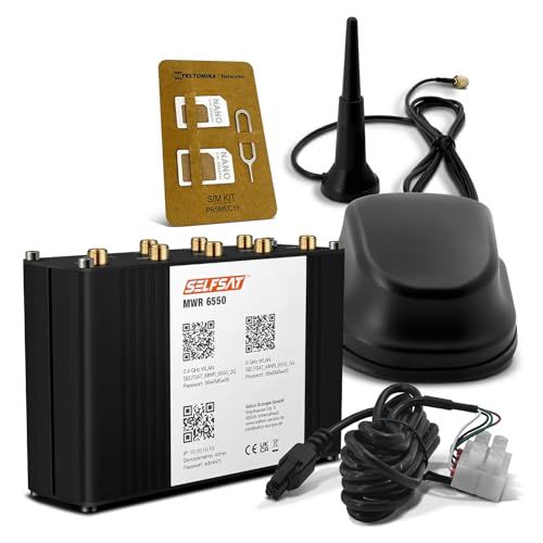 SELFSAT MWR 6550 5G Cat 20 WiFi 6 WLAN-router tot 3,4 Gbps incl. SELFSAT 5G antenne zwart