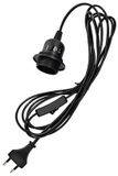Merkloos E27 Fitting met Schakelaar en Snoer - 3.5m Kabel - Zwart