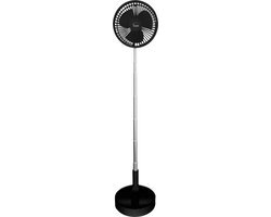 E-Dream Draagbare, Opvouwbaar, Uitbreidbaar Ventilator-Zwart telescopische ventilator mini fan - draagbaar oplaadbare fan - statiefventilator - staand - verkoeling - kantoor - bureau