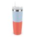 Emsa Travel Mug Cool³ 0,5 l, roestvrijstalen mok met rietje, 3 dekselstanden, sterke isolatie, lekvrij, oranje/blauw, N2016300
