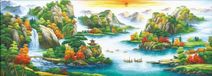 Diamantmozaïek paysage de montagne 52x140 cm