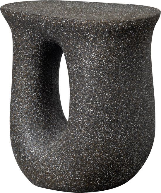 WOOOD Mason Bijzettafel Met Spikkels - Magnesium - Zwart - 45x42x33