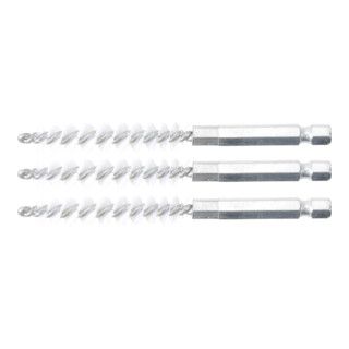 BGS Nylon Brush 8 mm Hex Shank 6.3 mm (1/4 inch) 3-Piece Set