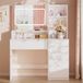 Wan GmbH Table de maquillage avec lumière - Table de coiffeuse bureau - Routine beauté - Miroir réglable - 90 x 40 cm - Blanc