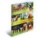 HERMA 19342 verzamelmap DIN A4 kleuterschool paardenweide, set van 3, stevig karton, map met volledige interne print en elastiek, documentenmap voor kinderen, jongens en meisjes